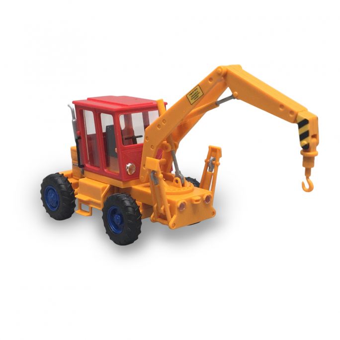 Tracteur TIH 445 avec crochet de grue, Orange & Rouge - BUSCH 54401 - HO 1/87