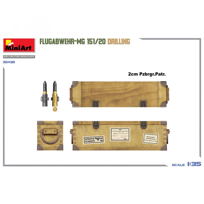 Mitrailleuse antiaérienne triple MG 151/20, Série WWII Military Miniatures - MiniArt 35438 - 1/35