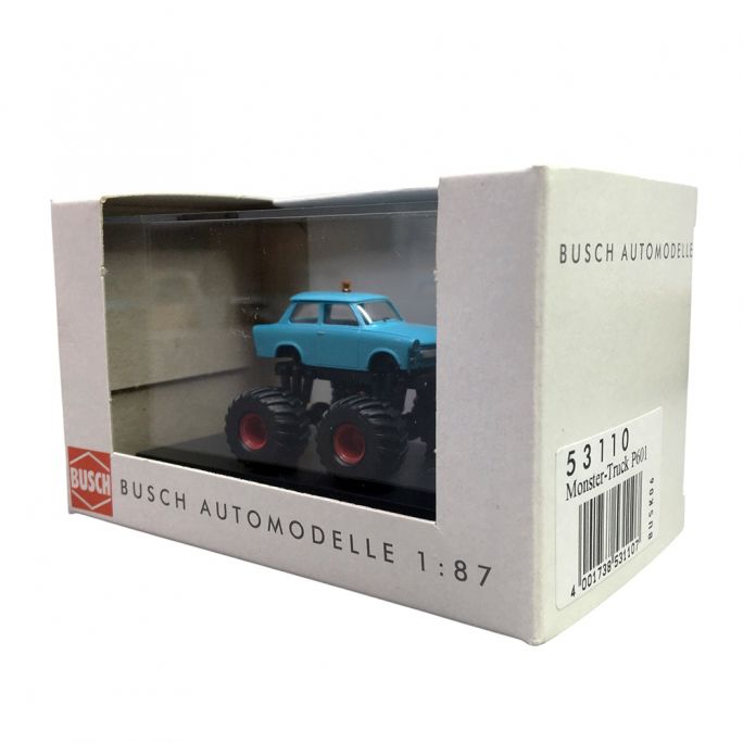 Monster-Truck Trabant P601, Bleu Cyan, Busch 53110 - HO 1/87