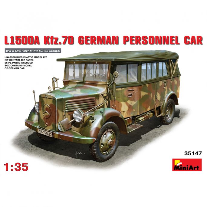 Voiture de personnel allemande L1500A (Kfz.70) - Miniart 35147 - 1/35