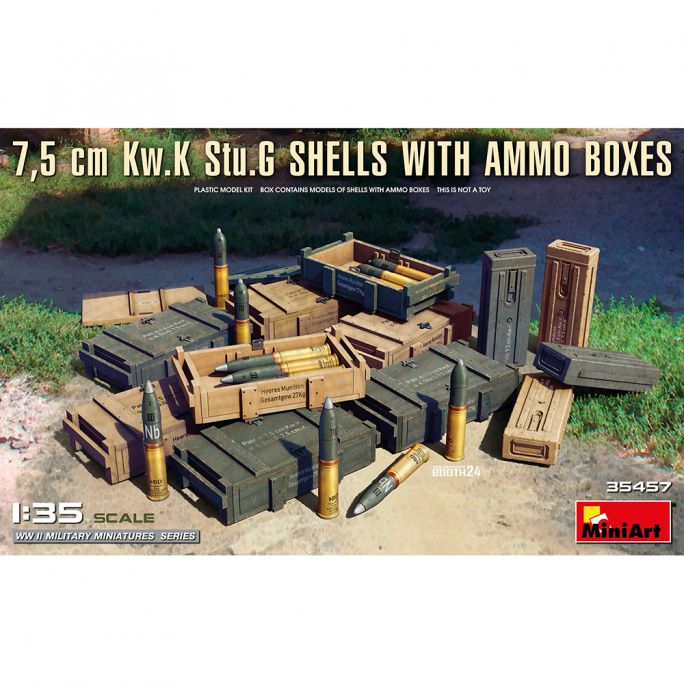 Boites de munition 7,5cm Kw.K Stu.G - Miniart 35457 - 1/35