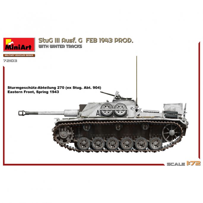 StuG III Ausf.G 1973 production avec chenilles d'hiver - 72103 - 1/72