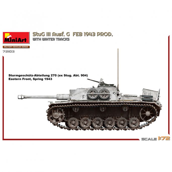 StuG III Ausf.G 1973 production avec chenilles d'hiver - 72103 - 1/72