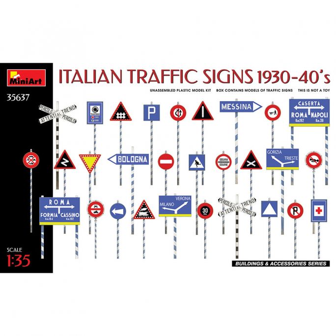 Panneau de signalisation Italien 1930-40 - Miniart 35637 - 1/35