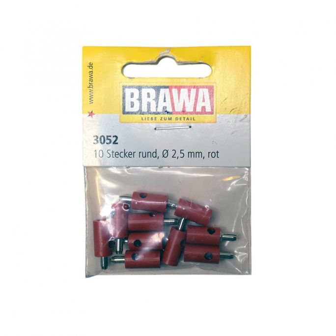 Bouchon cruciforme, ∅ 2,5 mm, Rouge - Brawa 3052