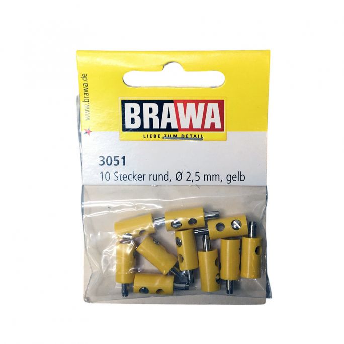 Bouchon cruciforme, ∅ 2,5 mm, Jaune - Brawa 3051