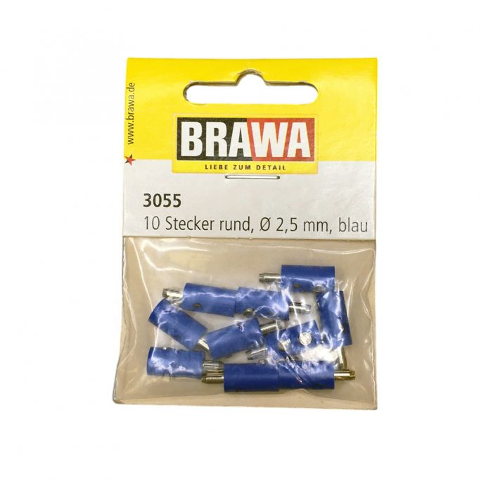 Bouchon cruciforme, ∅ 2,5 mm, Bleu - Brawa 3055