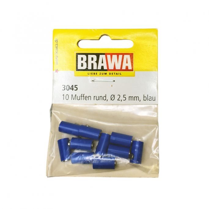 Douille ronde, ∅ 2,5 mm, Bleu - Brawa 3045