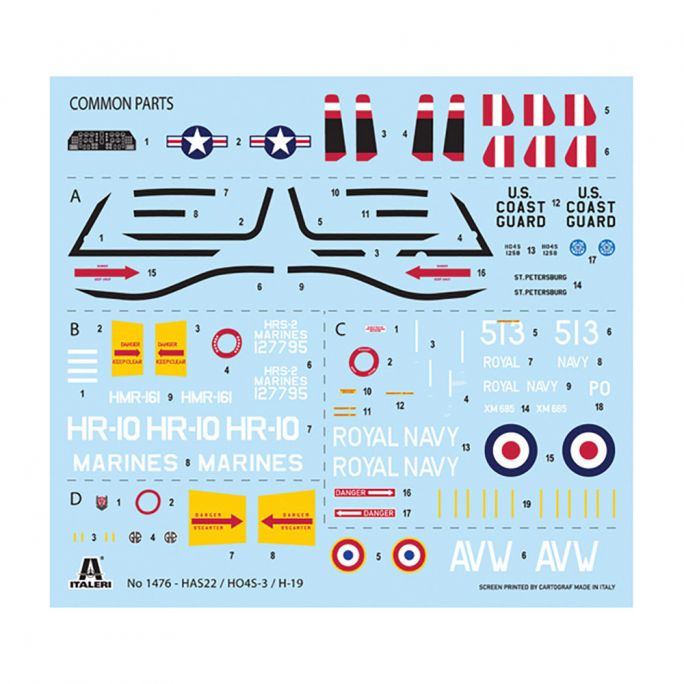 Hélicoptère HO4S-3 / HAS.7 / H-19 - ITALERI 1476 - 1/72