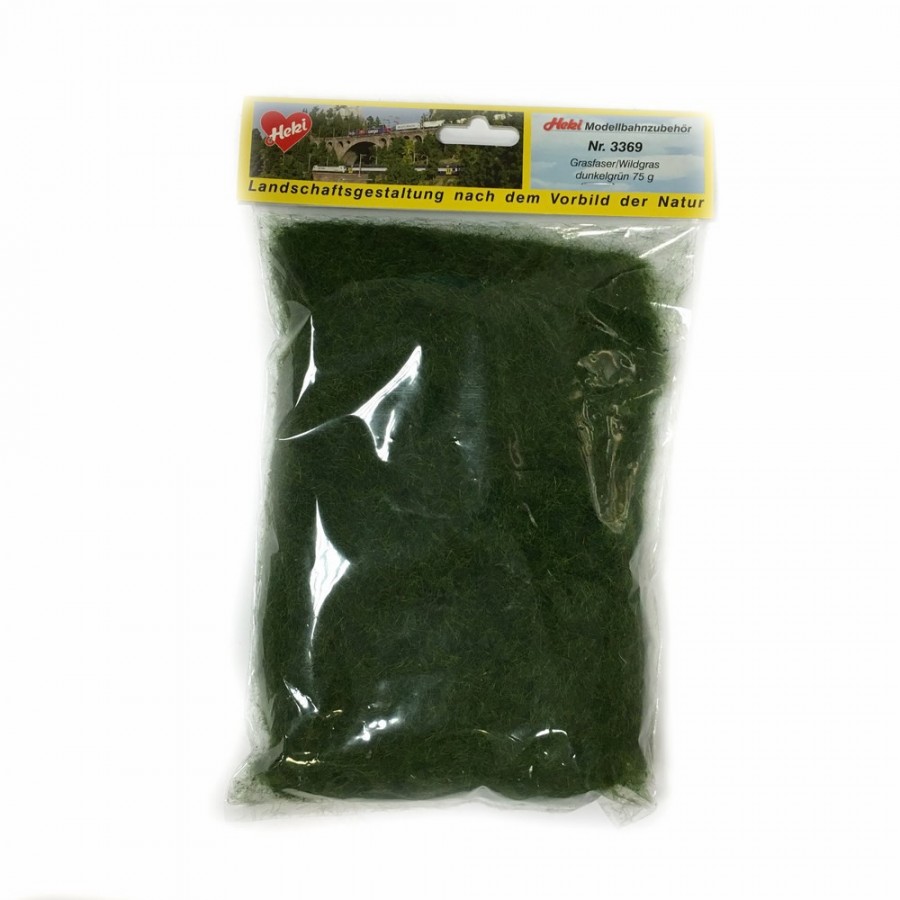 Flocage herbes sauvage vert foncé 5 à 6mm sachet 75g- Toutes échelles-HEKI 3369