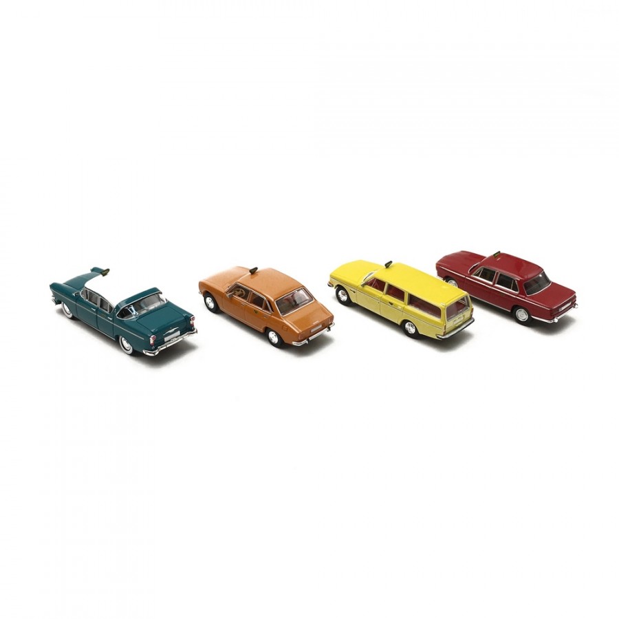 Set de 4 Taxis N°3-HO 1/87-BREKINA 90468