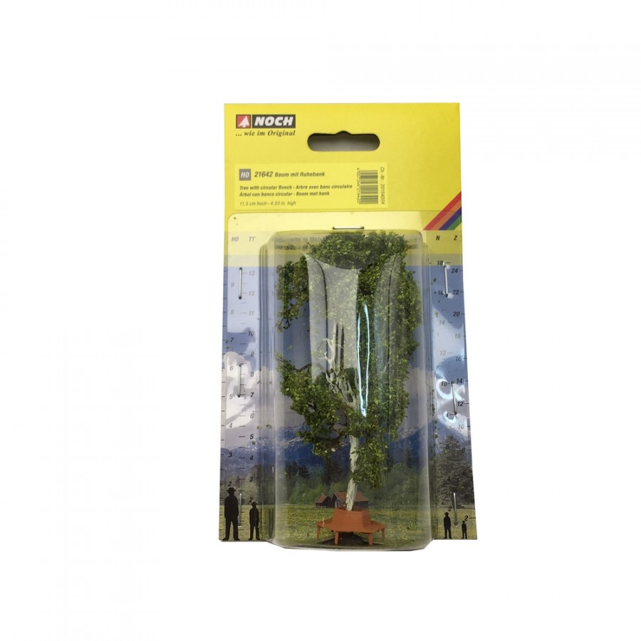 Arbre avec banc circulaire 11.5 cm de haut-HO-NOCH 21642